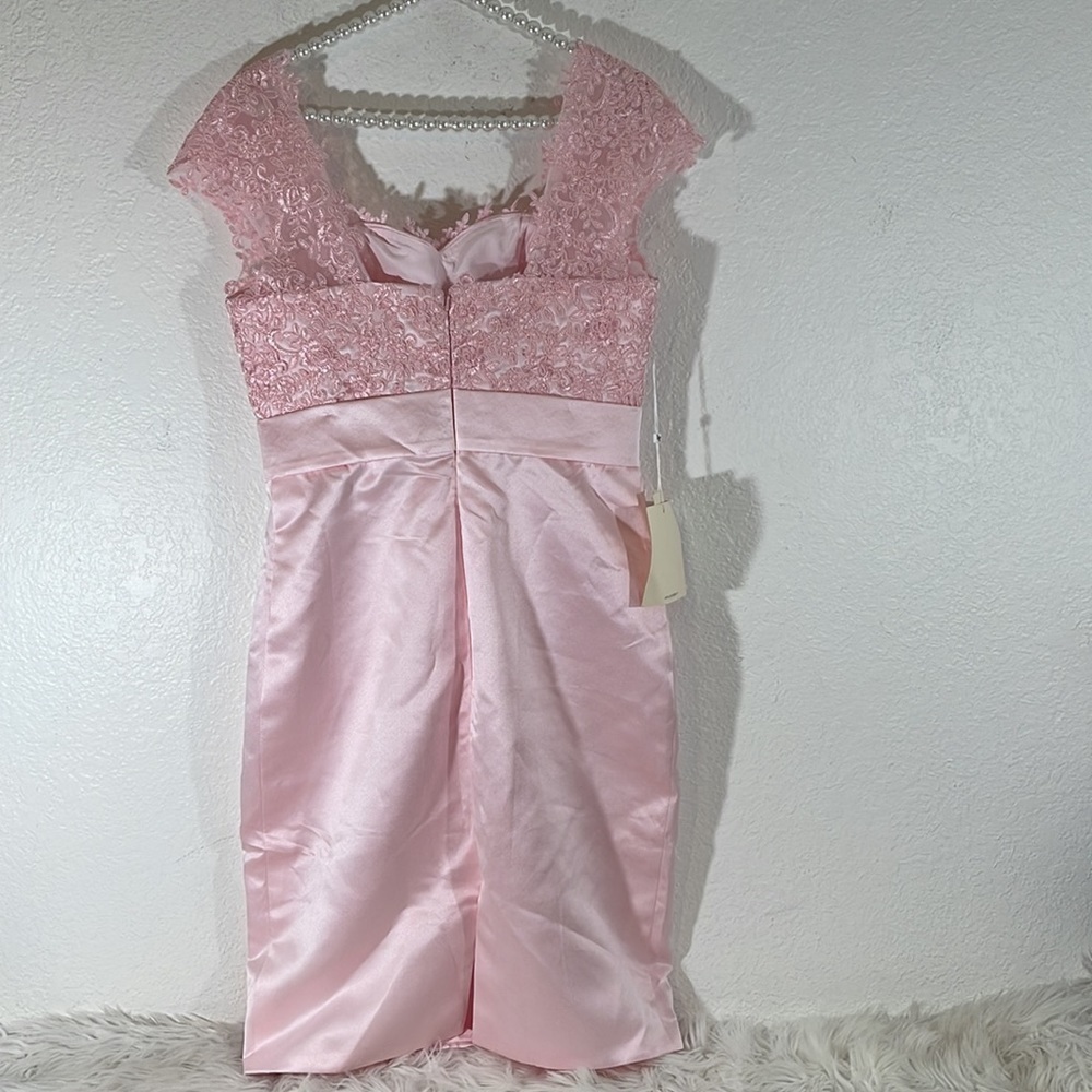LANTING BRIDE Two Piece Sexy V-Neck Floral Embroidery Satin Knee Length New 10 - Picture 9 of 16